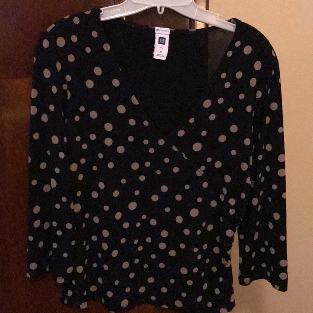 Gap stretch polka dot blouse
